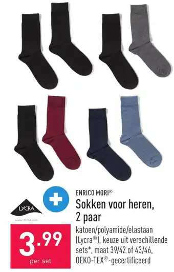 ALDI Enrico mori Sokken voor heren 2 paar per set aanbieding