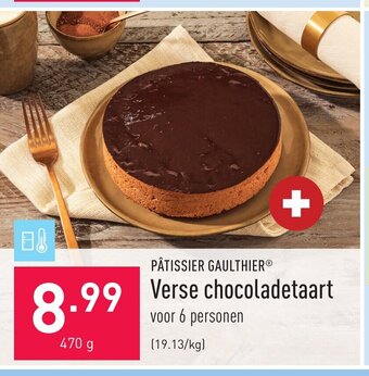 ALDI Patissier Gaulthier Verse chocoladetaart 470g aanbieding