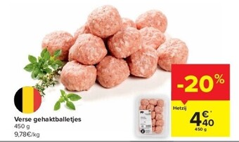 Carrefour Verse gehaktballetjes 450 g aanbieding