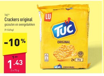 ALDI Tuc Crackers original 2 x 75g aanbieding
