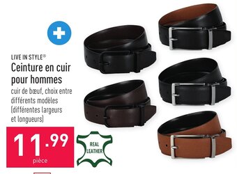 Ceinture en cuir pour hommes
