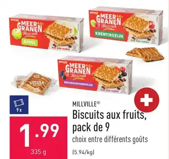 Biscuits aux fruits pack de 9 335 gram