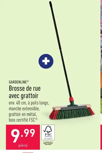 ALDI Brosse de rue avec grattoir aanbieding