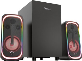 Bol.com Trust gxt635 rumax rgb - draadloze speakerset - multiplatform 2.1 - zwart aanbieding