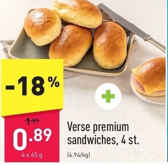ALDI Verse premium sandwiches, 4 st aanbieding