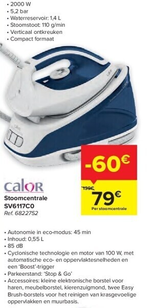 Carrefour Stoomcentrale sv6117c0 aanbieding