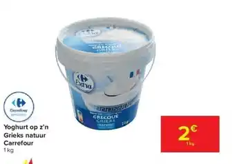 Carrefour Yoghurt op z’n grieks natuur carrefour 1 kg aanbieding