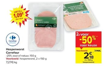Carrefour Hespenworst aanbieding