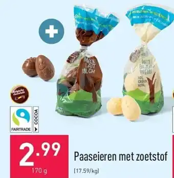 ALDI Paaseieren met zoetstof aanbieding