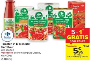 Carrefour Tomaten in blik en brik aanbieding