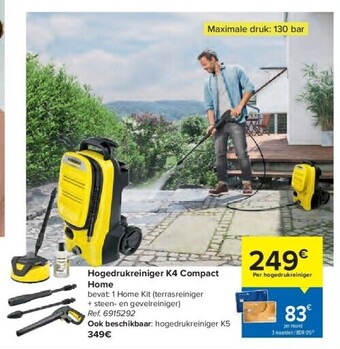 Carrefour Hogedrukreiniger k4 compact home aanbieding