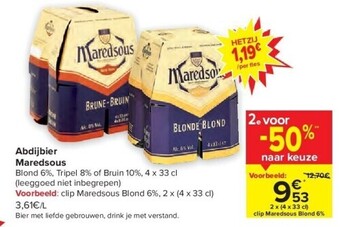 Carrefour Abdijbier maredsous aanbieding