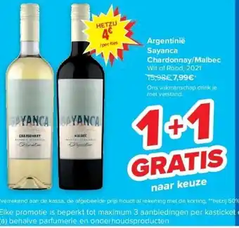 Carrefour Argentinië sayanca chardonnay/malbec aanbieding