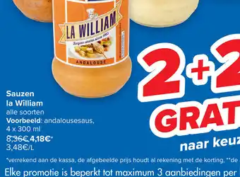 Carrefour Sauzen Ia William aanbieding