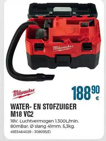 Milwaukee water en stofzuiger