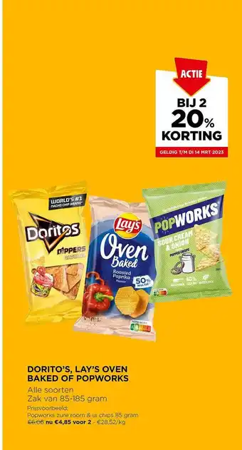 Jumbo Dorito's, lay's oven baked of popworks aanbieding