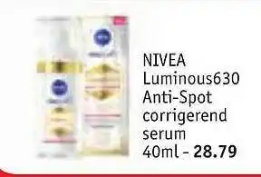 Kruidvat Nivea luminous 630 anti-spot corrigerend serum aanbieding