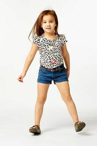 HEMA HEMA Kindershort Denim Bies (denim) aanbieding