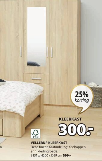 Jysk Vellerup kleerkast aanbieding