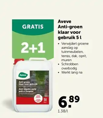 AVEVE Aveve anti-groen klaar voor gebruik 5 l aanbieding