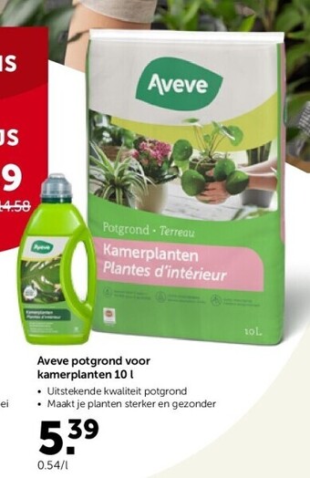 AVEVE Aveve potgrond voor kamerplanten 10 l aanbieding