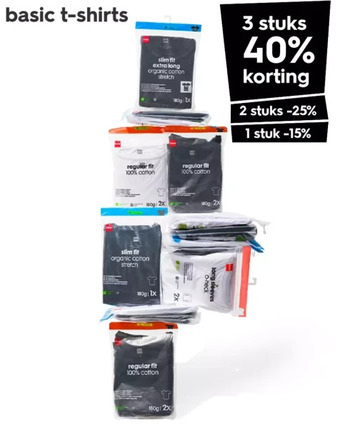 HEMA Basic t-shirts aanbieding