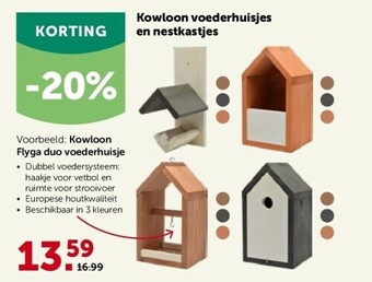 AVEVE Kowloon voederhuisjes en nestkastjes aanbieding