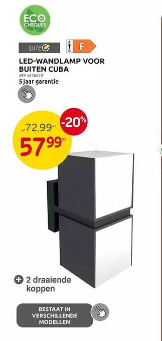Brico Led-wandlamp voor buiten cuba aanbieding