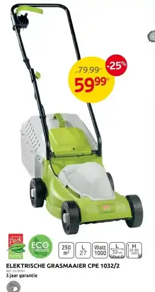 Brico Elektrische grasmaaier cpe 1032/2 aanbieding