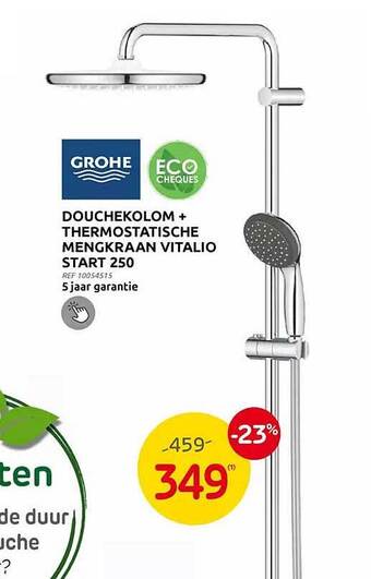 Brico Grohe douchekolom + thermostatische mengkraan vitalio start 250 aanbieding