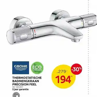 Brico Grohe thermostatische badmengkraan precision feel aanbieding