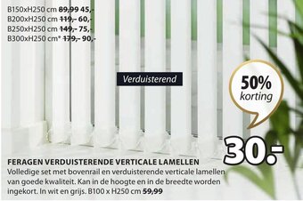 Jysk Feragen verduisterende verticale lamellen aanbieding
