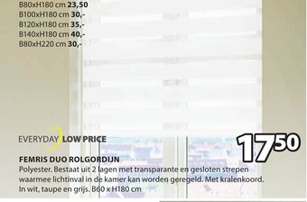 Jysk Femris duo rolgordijn aanbieding