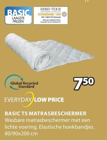 Jysk Basic T5 Matrasbeschermer aanbieding