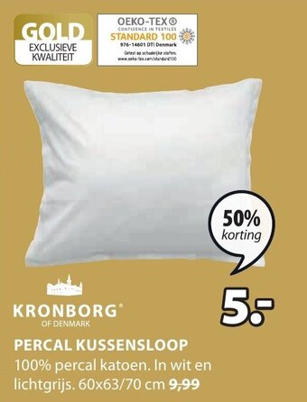 Jysk Percal kussensloop aanbieding