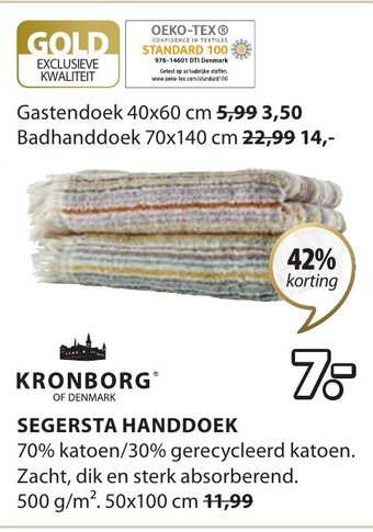Jysk Segersta handdoek aanbieding