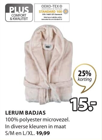 Jysk Lerum badjas aanbieding