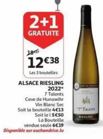 Auchan Alsace Riesling 2022 7 Talents aanbieding