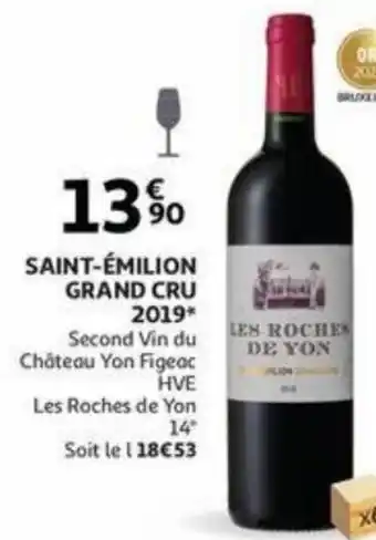 Auchan Saint-Émilion Grand Cru 2019 Les roches de yon 14% aanbieding