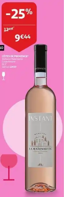 Auchan Domaine maionnette cuvee instant 12,5%, cotes de provence aanbieding