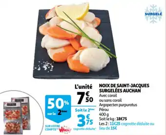 Auchan Noix De Saint-Jacques Surgelees Auchan aanbieding