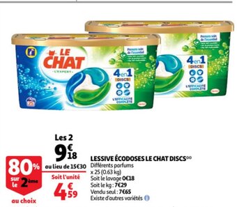 Auchan Lessive Ecodoses Le Chat Discs aanbieding