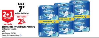 Auchan Serviettes Hygieniques Always aanbieding