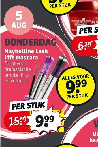 Kruidvat Donderdag Maybelline Lash Lift Mascara aanbieding