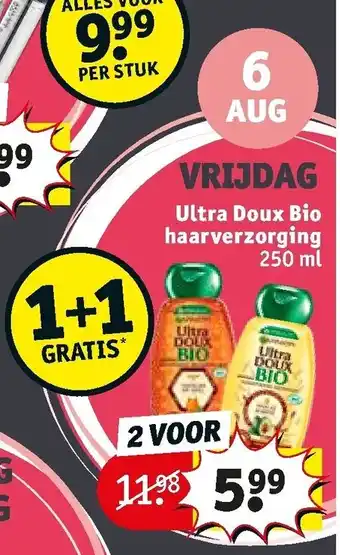 Kruidvat Vrijdag Ultra Doux Bio Haarverzorging 250 ml aanbieding