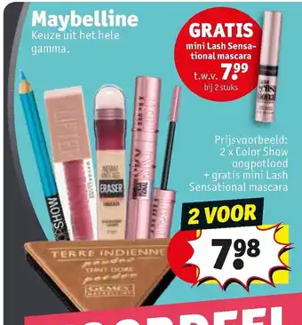Kruidvat Maybelline 2 voor aanbieding