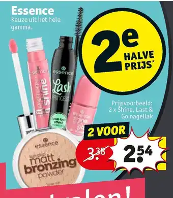 Kruidvat Essence Prijsvoorbeeld: 2 x Shine, Last & Go Nagellak aanbieding