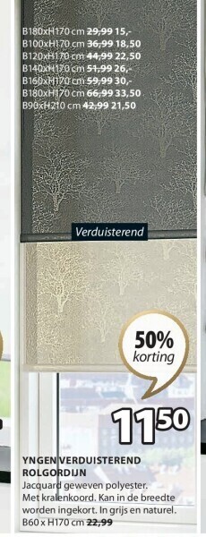 Jysk Yngen verduisterend rolgordijn aanbieding