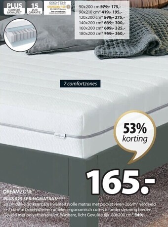 Jysk Plus s25 springmatras aanbieding