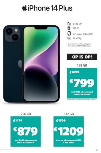 Base Iphone 14 plus aanbieding